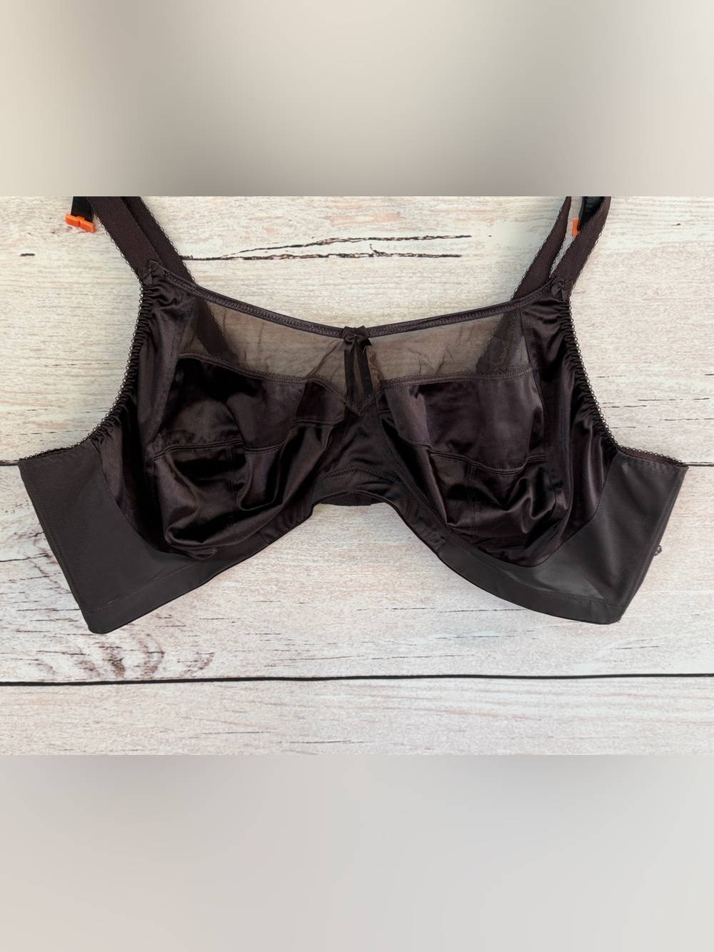 Goddess Brown Sheer Mesh & Satin Full Coverage Bra